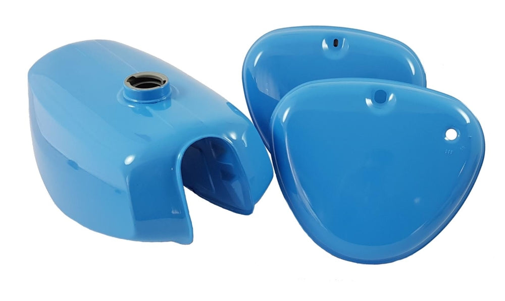 Tank + Seitendeckel Tankset Lackset Atlantikblau S50, S51, S70