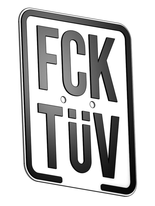 FCK TÜV Schild Schwarz